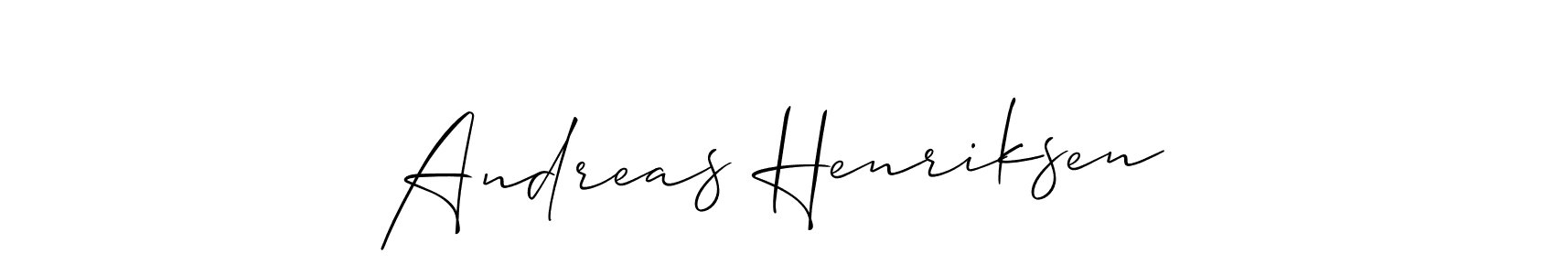 Allison_Script is a professional signature style that is perfect for those who want to add a touch of class to their signature. It is also a great choice for those who want to make their signature more unique. Get Andreas Henriksen name to fancy signature for free. Andreas Henriksen signature style 2 images and pictures png