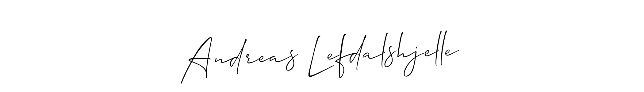 How to make Andreas Lefdalshjelle signature? Allison_Script is a professional autograph style. Create handwritten signature for Andreas Lefdalshjelle name. Andreas Lefdalshjelle signature style 2 images and pictures png