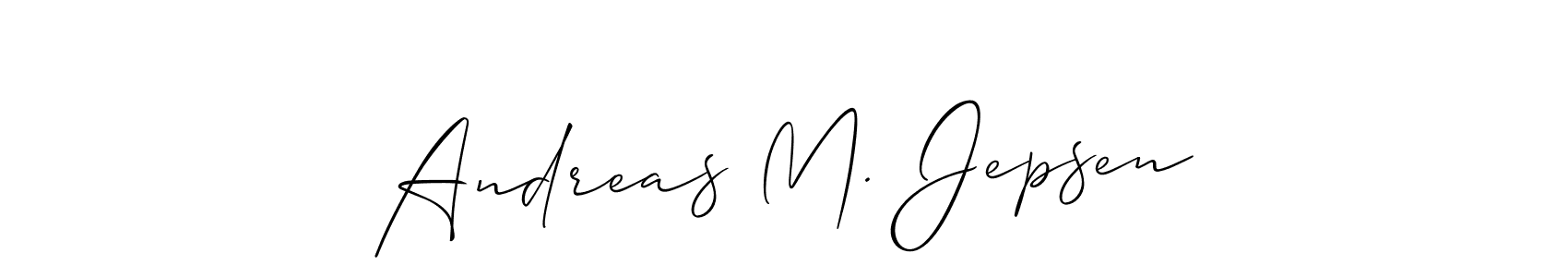 It looks lik you need a new signature style for name Andreas M. Jepsen. Design unique handwritten (Allison_Script) signature with our free signature maker in just a few clicks. Andreas M. Jepsen signature style 2 images and pictures png