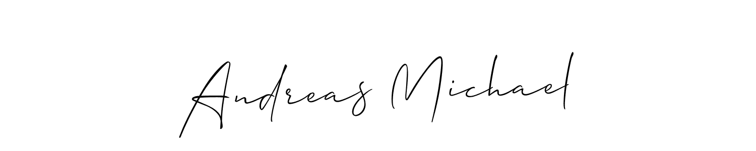 The best way (Allison_Script) to make a short signature is to pick only two or three words in your name. The name Andreas Michael include a total of six letters. For converting this name. Andreas Michael signature style 2 images and pictures png