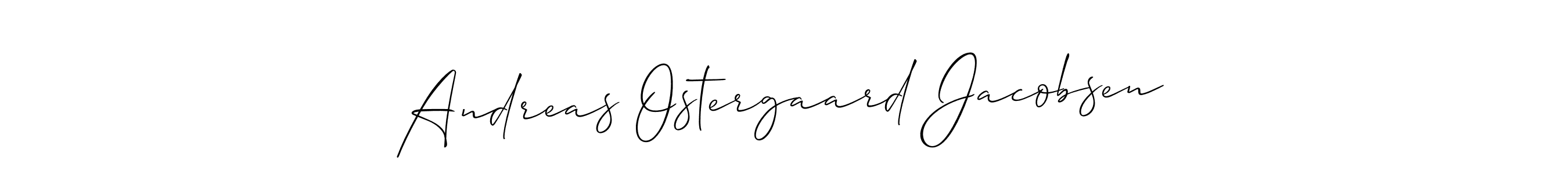 Andreas Ostergaard Jacobsen stylish signature style. Best Handwritten Sign (Allison_Script) for my name. Handwritten Signature Collection Ideas for my name Andreas Ostergaard Jacobsen. Andreas Ostergaard Jacobsen signature style 2 images and pictures png