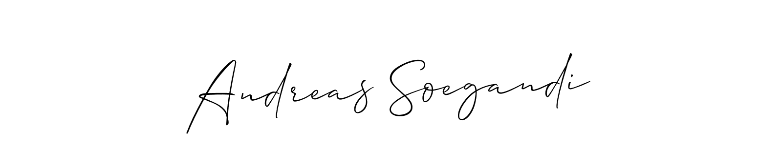 Create a beautiful signature design for name Andreas Soegandi. With this signature (Allison_Script) fonts, you can make a handwritten signature for free. Andreas Soegandi signature style 2 images and pictures png