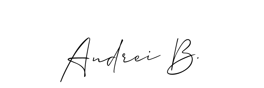 Allison_Script is a professional signature style that is perfect for those who want to add a touch of class to their signature. It is also a great choice for those who want to make their signature more unique. Get Andrei B. name to fancy signature for free. Andrei B. signature style 2 images and pictures png