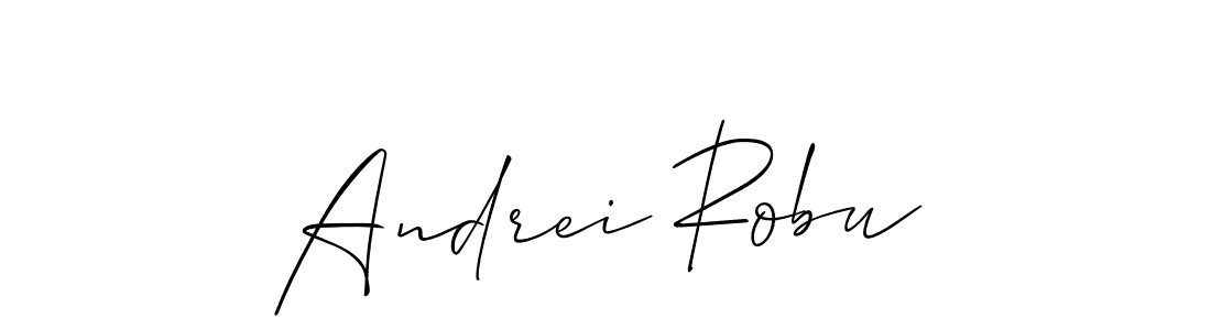 Use a signature maker to create a handwritten signature online. With this signature software, you can design (Allison_Script) your own signature for name Andrei Robu. Andrei Robu signature style 2 images and pictures png