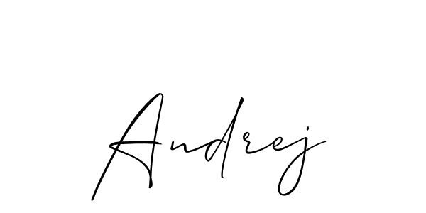 Design your own signature with our free online signature maker. With this signature software, you can create a handwritten (Allison_Script) signature for name Andrej. Andrej signature style 2 images and pictures png