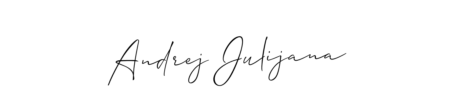 if you are searching for the best signature style for your name Andrej Julijana. so please give up your signature search. here we have designed multiple signature styles  using Allison_Script. Andrej Julijana signature style 2 images and pictures png