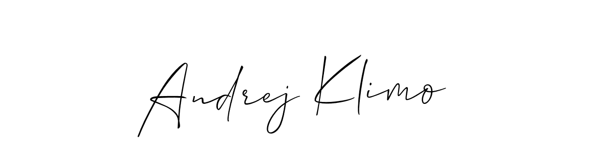 Create a beautiful signature design for name Andrej Klimo. With this signature (Allison_Script) fonts, you can make a handwritten signature for free. Andrej Klimo signature style 2 images and pictures png