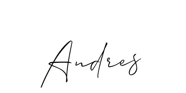 The best way (Allison_Script) to make a short signature is to pick only two or three words in your name. The name Andres include a total of six letters. For converting this name. Andres signature style 2 images and pictures png
