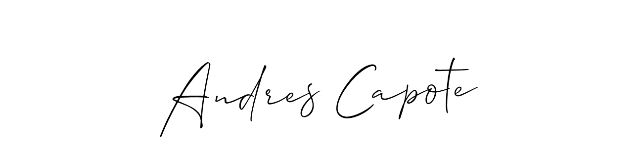 It looks lik you need a new signature style for name Andres Capote. Design unique handwritten (Allison_Script) signature with our free signature maker in just a few clicks. Andres Capote signature style 2 images and pictures png