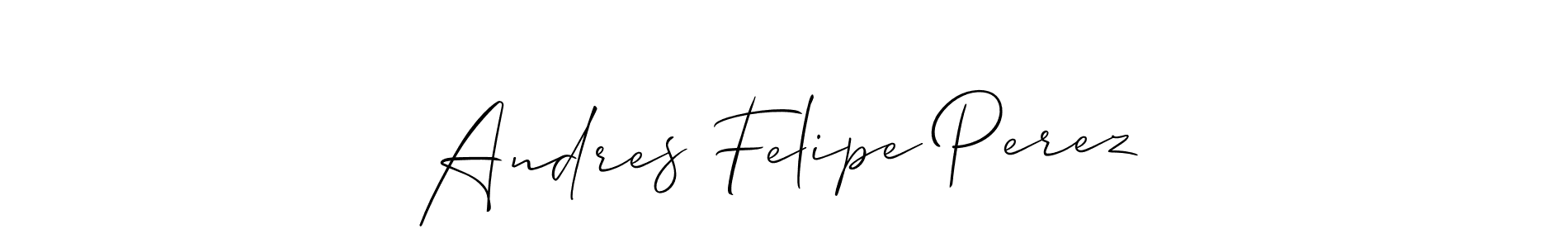 How to make Andres Felipe Perez name signature. Use Allison_Script style for creating short signs online. This is the latest handwritten sign. Andres Felipe Perez signature style 2 images and pictures png