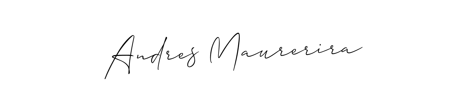 How to make Andres Maurerira name signature. Use Allison_Script style for creating short signs online. This is the latest handwritten sign. Andres Maurerira signature style 2 images and pictures png