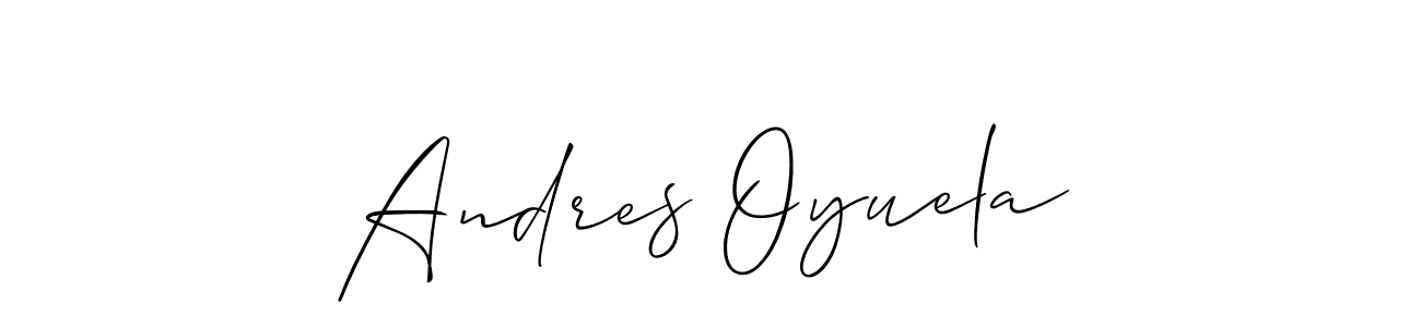 Andres Oyuela stylish signature style. Best Handwritten Sign (Allison_Script) for my name. Handwritten Signature Collection Ideas for my name Andres Oyuela. Andres Oyuela signature style 2 images and pictures png