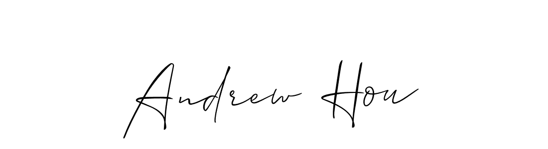 Andrew  Hou stylish signature style. Best Handwritten Sign (Allison_Script) for my name. Handwritten Signature Collection Ideas for my name Andrew  Hou. Andrew  Hou signature style 2 images and pictures png