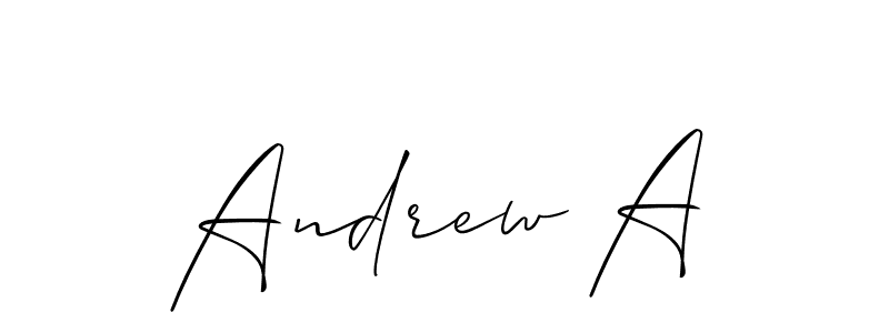 Use a signature maker to create a handwritten signature online. With this signature software, you can design (Allison_Script) your own signature for name Andrew A. Andrew A signature style 2 images and pictures png