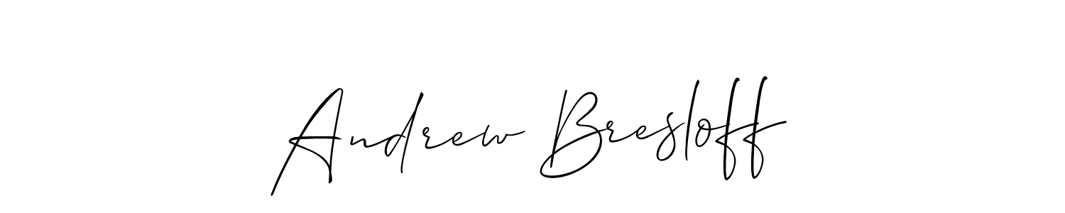 The best way (Allison_Script) to make a short signature is to pick only two or three words in your name. The name Andrew Bresloff include a total of six letters. For converting this name. Andrew Bresloff signature style 2 images and pictures png