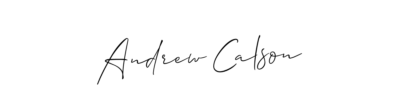 How to make Andrew Calson name signature. Use Allison_Script style for creating short signs online. This is the latest handwritten sign. Andrew Calson signature style 2 images and pictures png
