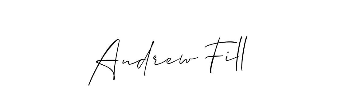 How to Draw Andrew Fill signature style? Allison_Script is a latest design signature styles for name Andrew Fill. Andrew Fill signature style 2 images and pictures png