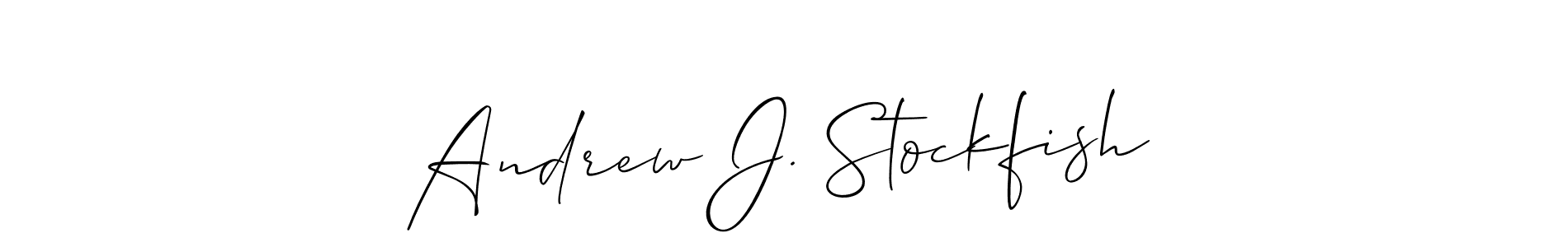 How to Draw Andrew J. Stockfish signature style? Allison_Script is a latest design signature styles for name Andrew J. Stockfish. Andrew J. Stockfish signature style 2 images and pictures png