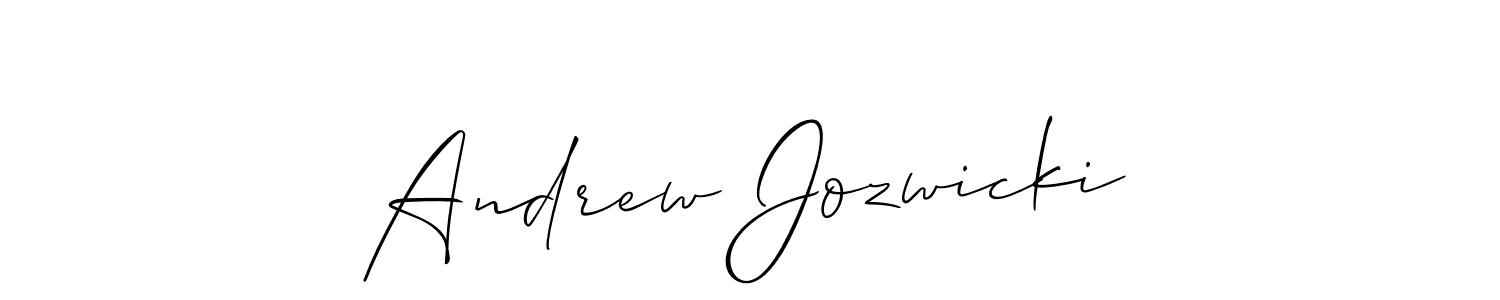 Allison_Script is a professional signature style that is perfect for those who want to add a touch of class to their signature. It is also a great choice for those who want to make their signature more unique. Get Andrew Jozwicki name to fancy signature for free. Andrew Jozwicki signature style 2 images and pictures png