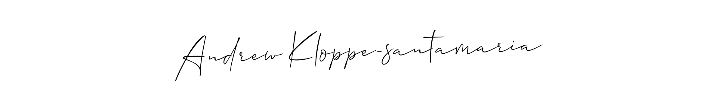 How to Draw Andrew Kloppe-santamaria signature style? Allison_Script is a latest design signature styles for name Andrew Kloppe-santamaria. Andrew Kloppe-santamaria signature style 2 images and pictures png