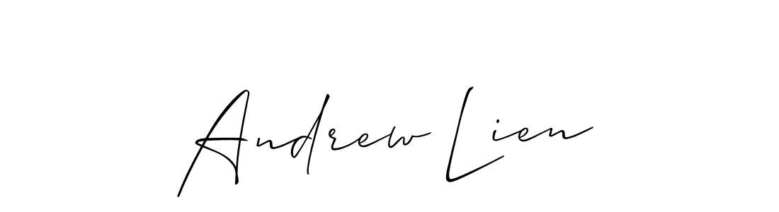 How to make Andrew Lien name signature. Use Allison_Script style for creating short signs online. This is the latest handwritten sign. Andrew Lien signature style 2 images and pictures png