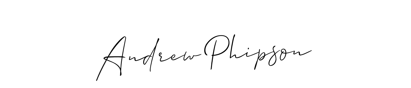 The best way (Allison_Script) to make a short signature is to pick only two or three words in your name. The name Andrew Phipson include a total of six letters. For converting this name. Andrew Phipson signature style 2 images and pictures png