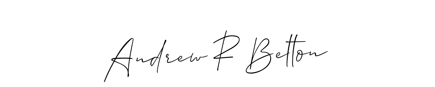 Use a signature maker to create a handwritten signature online. With this signature software, you can design (Allison_Script) your own signature for name Andrew R Belton. Andrew R Belton signature style 2 images and pictures png