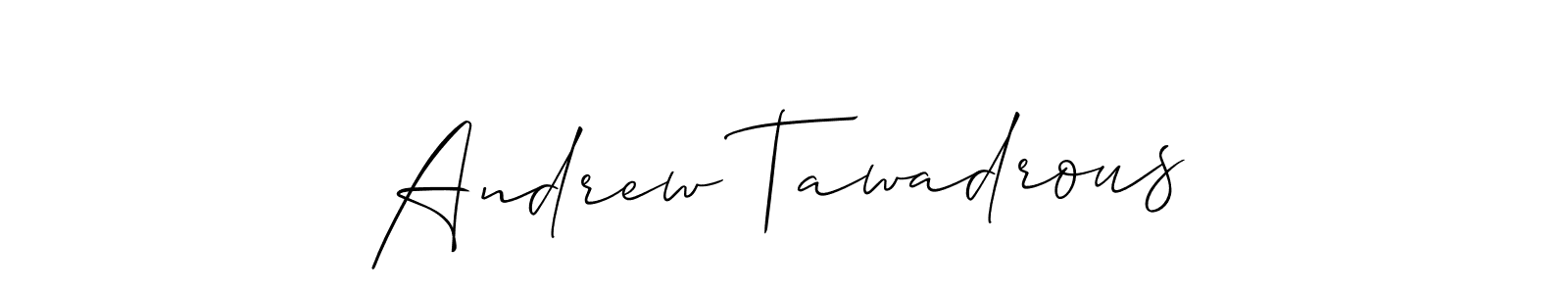 Create a beautiful signature design for name Andrew Tawadrous. With this signature (Allison_Script) fonts, you can make a handwritten signature for free. Andrew Tawadrous signature style 2 images and pictures png