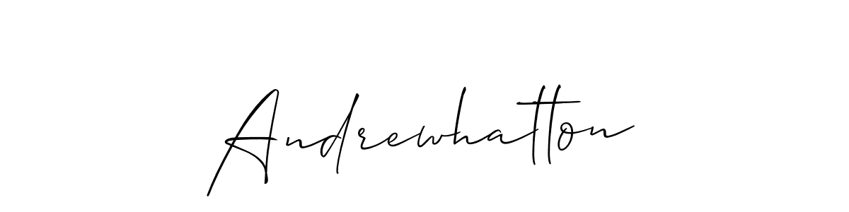 How to make Andrewhatton name signature. Use Allison_Script style for creating short signs online. This is the latest handwritten sign. Andrewhatton signature style 2 images and pictures png