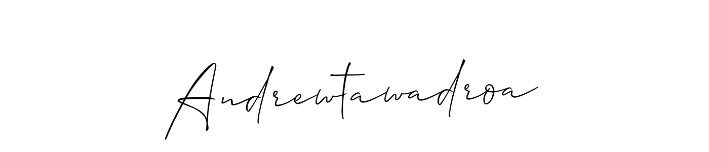 You should practise on your own different ways (Allison_Script) to write your name (Andrewtawadroa) in signature. don't let someone else do it for you. Andrewtawadroa signature style 2 images and pictures png