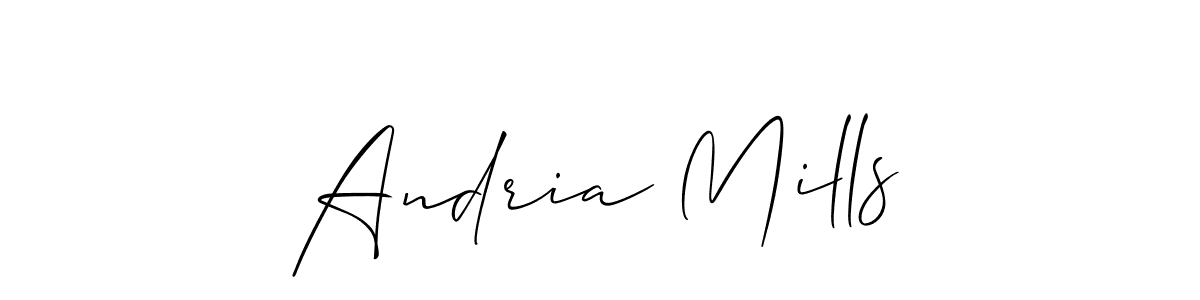 Make a short Andria Mills signature style. Manage your documents anywhere anytime using Allison_Script. Create and add eSignatures, submit forms, share and send files easily. Andria Mills signature style 2 images and pictures png