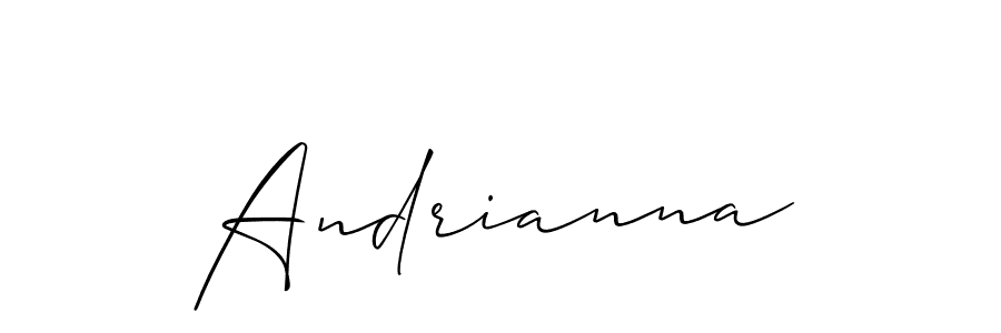 How to make Andrianna name signature. Use Allison_Script style for creating short signs online. This is the latest handwritten sign. Andrianna signature style 2 images and pictures png