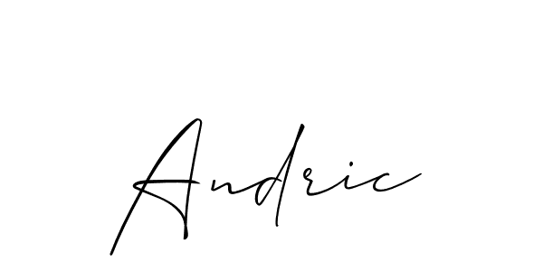 Design your own signature with our free online signature maker. With this signature software, you can create a handwritten (Allison_Script) signature for name Andric. Andric signature style 2 images and pictures png