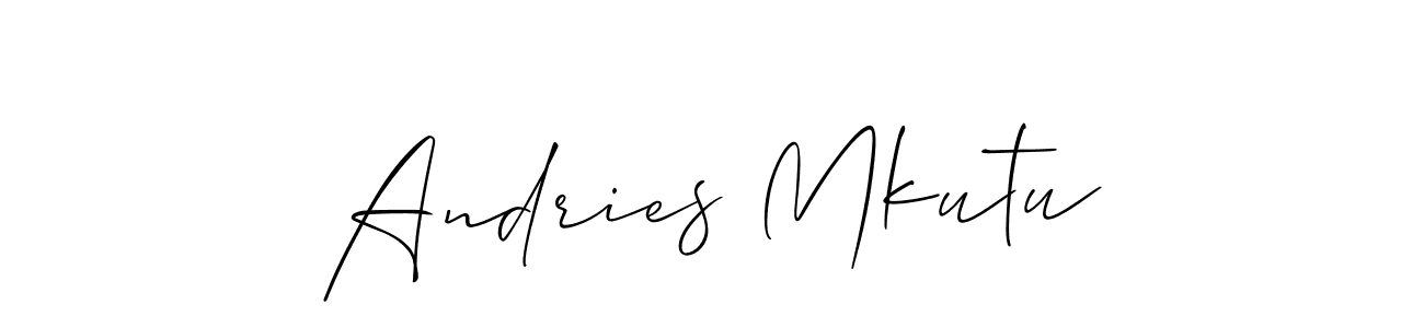 This is the best signature style for the Andries Mkutu name. Also you like these signature font (Allison_Script). Mix name signature. Andries Mkutu signature style 2 images and pictures png