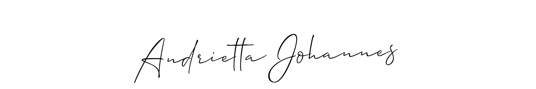 Similarly Allison_Script is the best handwritten signature design. Signature creator online .You can use it as an online autograph creator for name Andrietta Johannes. Andrietta Johannes signature style 2 images and pictures png