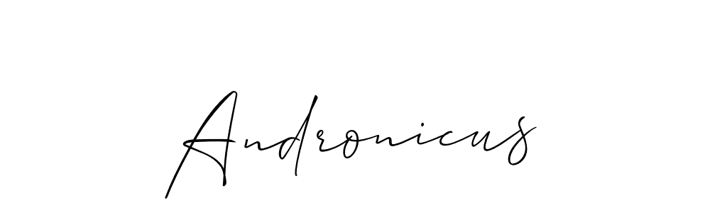 Use a signature maker to create a handwritten signature online. With this signature software, you can design (Allison_Script) your own signature for name Andronicus. Andronicus signature style 2 images and pictures png