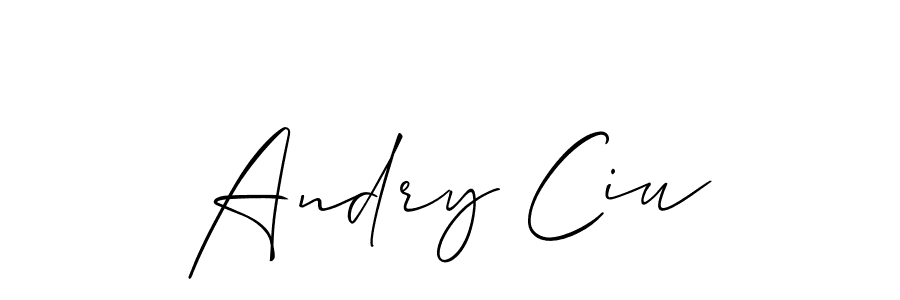Design your own signature with our free online signature maker. With this signature software, you can create a handwritten (Allison_Script) signature for name Andry Ciu. Andry Ciu signature style 2 images and pictures png