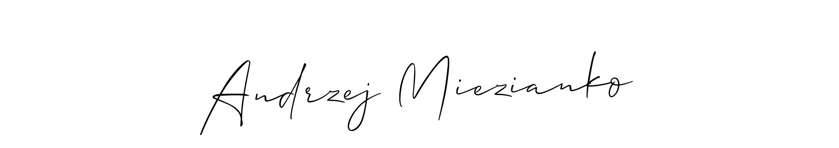 Create a beautiful signature design for name Andrzej Miezianko. With this signature (Allison_Script) fonts, you can make a handwritten signature for free. Andrzej Miezianko signature style 2 images and pictures png