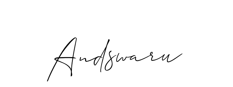 How to make Andswaru name signature. Use Allison_Script style for creating short signs online. This is the latest handwritten sign. Andswaru signature style 2 images and pictures png