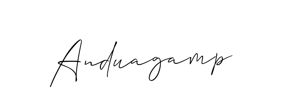 It looks lik you need a new signature style for name Anduagamp. Design unique handwritten (Allison_Script) signature with our free signature maker in just a few clicks. Anduagamp signature style 2 images and pictures png