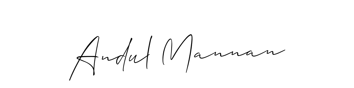 Andul Mannan stylish signature style. Best Handwritten Sign (Allison_Script) for my name. Handwritten Signature Collection Ideas for my name Andul Mannan. Andul Mannan signature style 2 images and pictures png