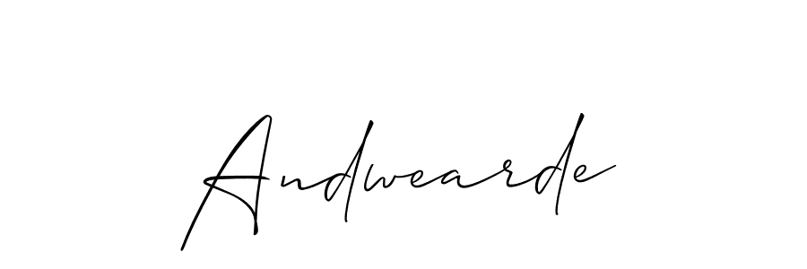 Andwearde stylish signature style. Best Handwritten Sign (Allison_Script) for my name. Handwritten Signature Collection Ideas for my name Andwearde. Andwearde signature style 2 images and pictures png