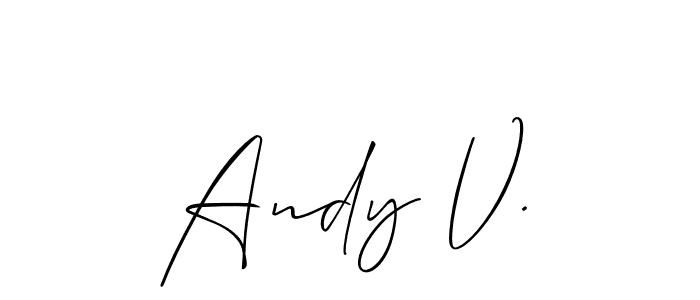 How to Draw Andy V. signature style? Allison_Script is a latest design signature styles for name Andy V.. Andy V. signature style 2 images and pictures png