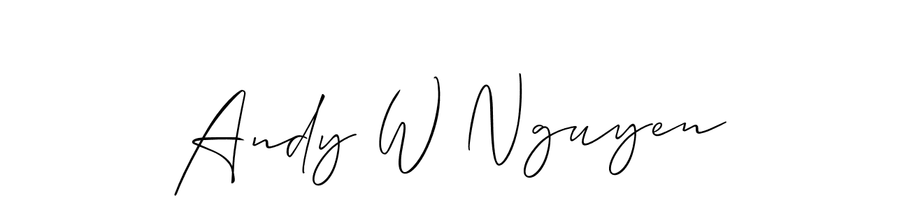 You should practise on your own different ways (Allison_Script) to write your name (Andy W Nguyen) in signature. don't let someone else do it for you. Andy W Nguyen signature style 2 images and pictures png