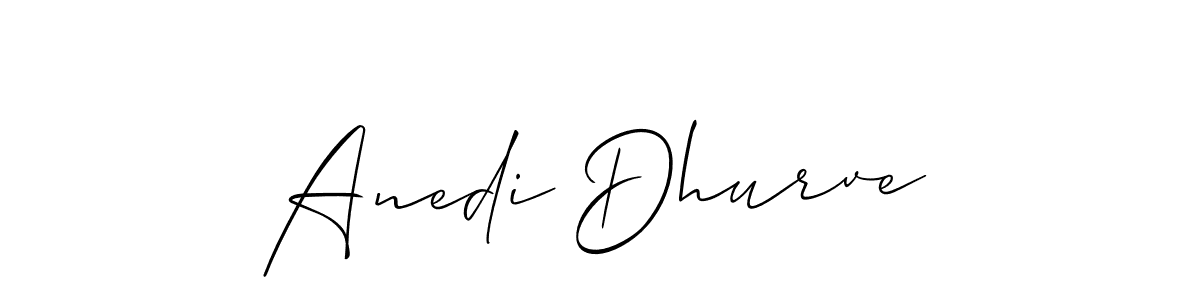 Use a signature maker to create a handwritten signature online. With this signature software, you can design (Allison_Script) your own signature for name Anedi Dhurve. Anedi Dhurve signature style 2 images and pictures png