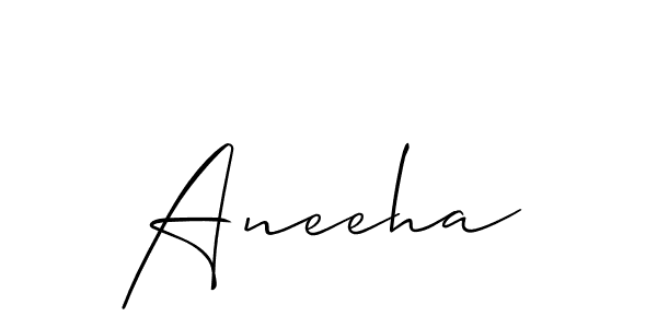 Use a signature maker to create a handwritten signature online. With this signature software, you can design (Allison_Script) your own signature for name Aneeha. Aneeha signature style 2 images and pictures png