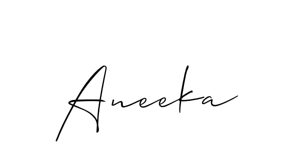 You should practise on your own different ways (Allison_Script) to write your name (Aneeka) in signature. don't let someone else do it for you. Aneeka signature style 2 images and pictures png