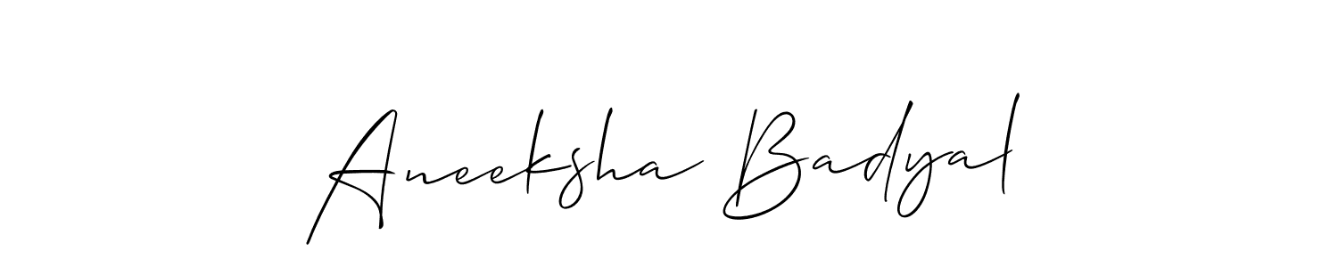 Create a beautiful signature design for name Aneeksha Badyal. With this signature (Allison_Script) fonts, you can make a handwritten signature for free. Aneeksha Badyal signature style 2 images and pictures png