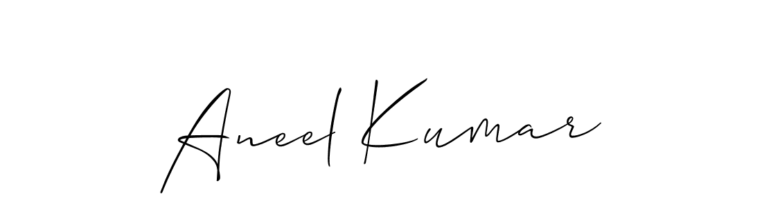 How to make Aneel Kumar name signature. Use Allison_Script style for creating short signs online. This is the latest handwritten sign. Aneel Kumar signature style 2 images and pictures png