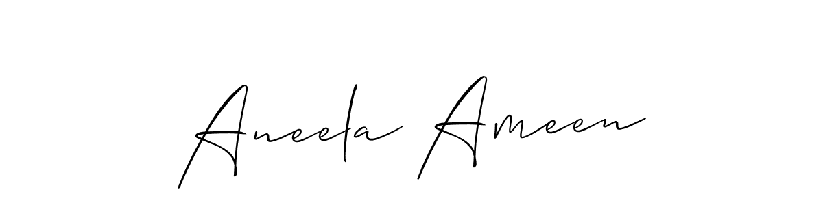 Use a signature maker to create a handwritten signature online. With this signature software, you can design (Allison_Script) your own signature for name Aneela Ameen. Aneela Ameen signature style 2 images and pictures png